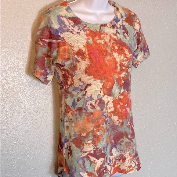 Soft Surroundings Graphic Orange Brown Tee - Picture 6 of 9